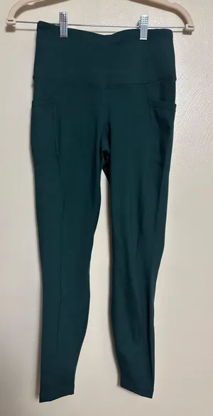 Yogalicious Us Lux Women’s Leggings Side Pockets Spandex Dark Green Size Small thumbnail 1