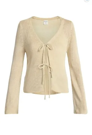 No Boundaries Women's Viral Tie-Front Knit Cardigan (XXL) thumbnail 1