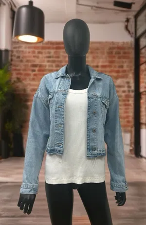 American Eagle Cropped Jean Jacket‎ Sz XS100% cotton thumbnail 1