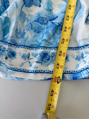 Grace Karin Blue Floral Smocked Maxi Dress Size M NWT thumbnail 9