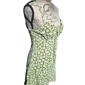 Princess Polly‎ Tasmin Green Floral Mini Dress Spaghetti Strap Tie Front US 4 thumbnail 5
