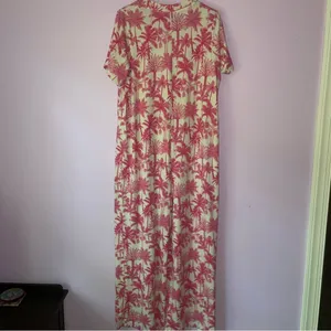 Bumblebella by Jill Martin QVC Small Dreamy Jersey Jumpsuit Pink Palms thumbnail 6