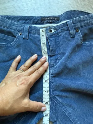Theory Blue Corduroy Pants Size 2 Low Rise Flare Bootcut Retro Y2K Style thumbnail 7