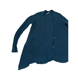 Free People long line open‎ knit snap closure oversized teal cardigan sz XS thumbnail 7