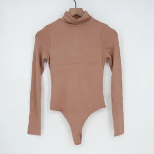 Naked Wardrobe Womens Turtleneck Long Sleeve Bodysuit Mauve Brown M thumbnail 2