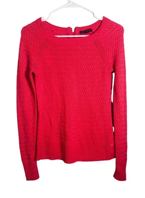 American Eagle Outfitters Womens XS‎ Pink Textured Knit Back Zip Sweater XS/TP thumbnail 1