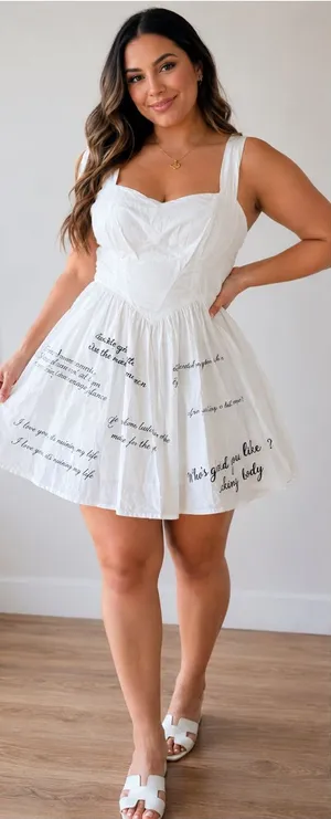 Princess Polly White Sweetheart Mini Dress with Script Detail thumbnail 1