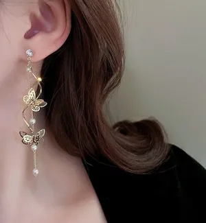 Elegant Butterfly Dangle Drop Earrings for Women thumbnail 4