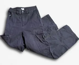 Billabong Gray Cargo Pants Wide Leg Utility Trousers‎ Womens Size 24 Charcoal thumbnail 1
