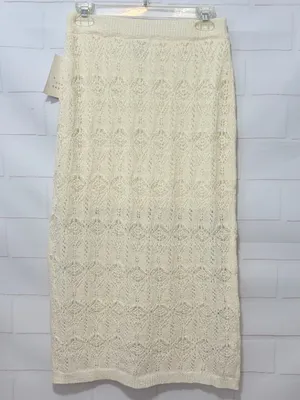 A New Day Crochet Midi Skirt in Cream Size Small NWT thumbnail 3