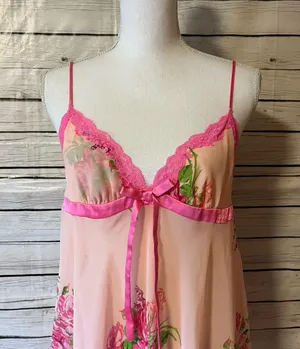 Betsey Johnson Sheer Pink Bow Trim Lingerie thumbnail 5