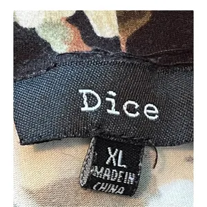 Dice Soft Black Floral Rose‎ Printed Mini Shirt Dress Mock Neck Keyhole Size Xl thumbnail 6