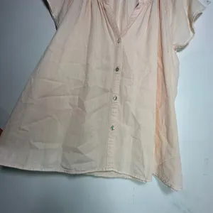 Rails‎ Peach Tencel Linen Blend Button Front Flutter Sleeve Blouse XL Boho Top thumbnail 8