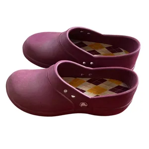 Crocs Alice Work Clogs Womens 8 Purple Burgundy Mules Slip Resistant Shoes thumbnail 4