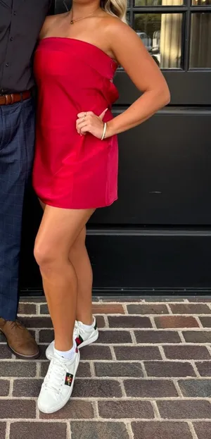 Selfie Leslie Red silk mini dress thumbnail 1