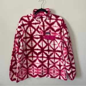 Patagonia Shibori Pink Diamond Tie Dye Synchilla Sweater Size Medium Fleece thumbnail 7