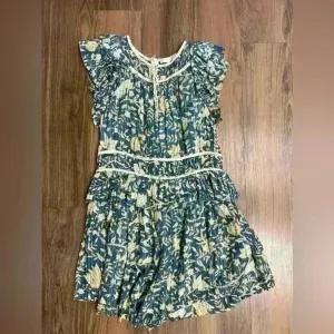 Ulla Johnson Romper Endah Playsuit Floral Retails $445 Bohemian Teal Fairy 6‎ thumbnail 3