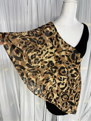 bebe Asymmetrical Leopard-Print Dress Y2K Black & Tan XS thumbnail 4