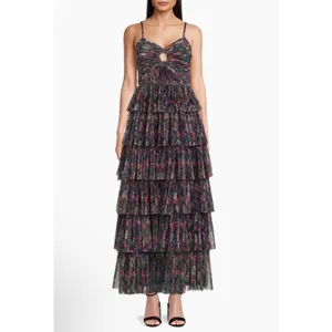 Hutch Rosey Floral Tiered Gown Navy Multi‎ Size 4 NWT thumbnail 2