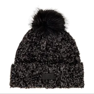 UGG Boucle Knit Cuff Hat with Pom One Size NWT thumbnail 1