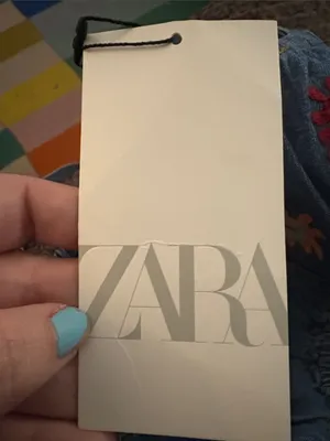 NWT Zara Embroidered Denim Crop Top, Medium thumbnail 6
