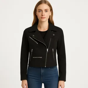 Vici Black Faux Suede Zipper grunge rocker Jacket gothic Moto Boho thumbnail 8