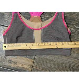 Lululemon Run Stuff Your Bra Striped Racerback Sports Neon Pink Size 4 Gym‎ Yoga thumbnail 4