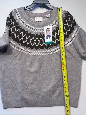 Weatherproof VintageTraditional fairisle raglan crewneck sweater Tweed yarn thumbnail 3