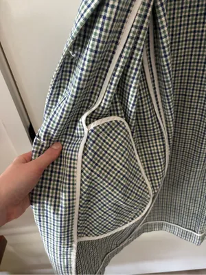 Zara Green Plaid Bow Cuff Coat Sz S Preppy Like New thumbnail 11