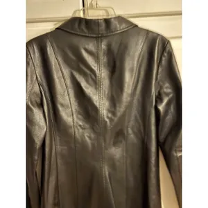 East 5th Womens Black Genuine Leather Zip Up‎ Jacket Size Small Tailored Coat thumbnail 4