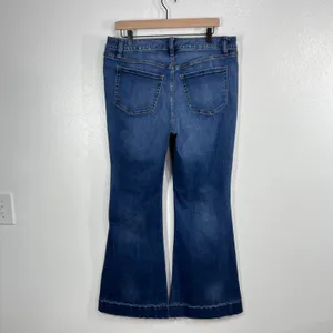 Lane Bryant Flex Magic Waistband Mid Rise Flare Jeans Plus Size 14‎ Blue Stretch thumbnail 2