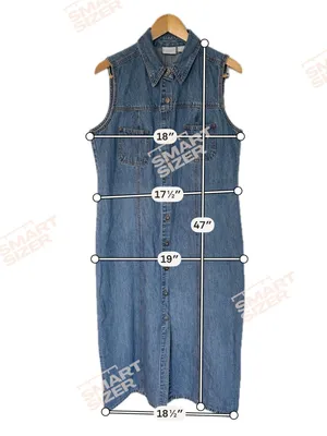 vintage Sonoma Jean Company sleeveless denim maxi shirt dress. thumbnail 2