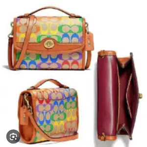coach Restored Kip Turnlock Crossbody In Rainbow Signature Canvas cr583 thumbnail 4