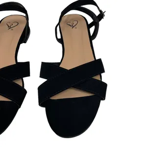 Nubuck Cross Sandals Black Size 8 thumbnail 6