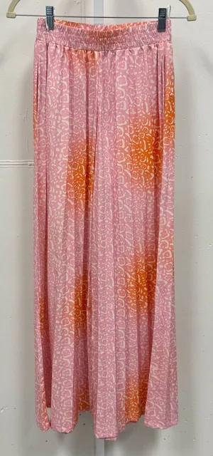 Manoush Ombré Animal Print Pleated High‎ Waist Lightweight Wide Leg Pants Sz 4 thumbnail 1