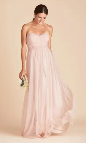 Birdy Grey NWT Christina Convertible Vintage Blush Pink Tulle Maxi Dress thumbnail 2