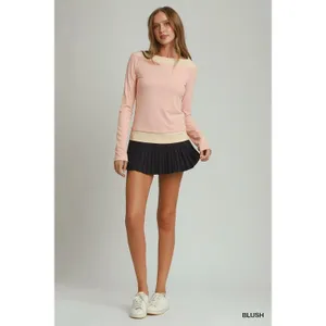 Umgee Layered Twofer Long Sleeve Top - Large thumbnail 5