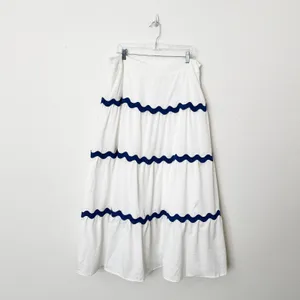 [PrettyGarden] White Blue Matching Set Crop Tank Maxi Skirt Summer NWOT Size XXL thumbnail 6