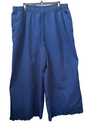 Roller Rabbit x Target Women's Scalloped Hem Drawstring Pants XL Linen Coastal thumbnail 1