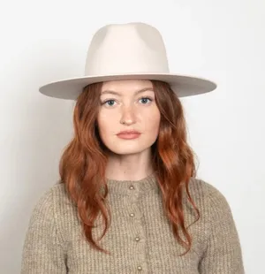 Abercrombie & Fitch Panama Wool Wide Wyeth Shea Hat Western resort Putty color thumbnail 1