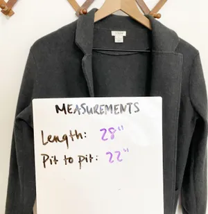 J Crew Charcoal Grey Open Front Blazer Sweater Jacket Size Small thumbnail 7