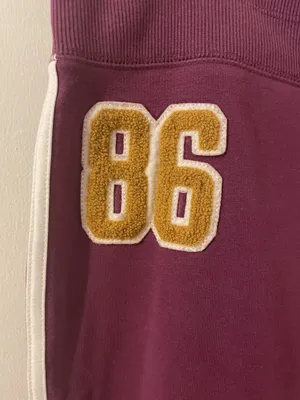 Victoria's Secret PINK Boyfriend Wide Leg Sweatpants w 86 Patch Size Large thumbnail 4