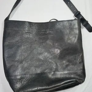 Lucky Brand Pebbled Leather‎ Tote Shoulder Bag Gray Unlined 14x12x6" thumbnail 3