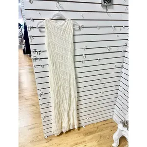 NA-KD Sleeveless Lace Seam Detail Bodycon Maxi Dress Off White Women's Size XXS thumbnail 8