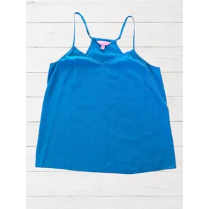 Lilly Pulitzer Dusk‎ Tank Blue 100% Silk Racerback Cami Top Size Small thumbnail 2