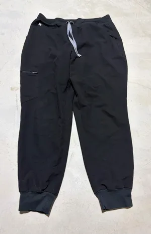 Figs Women's Black HW Zamora Jogger Pants with Drawstring L/P thumbnail 1