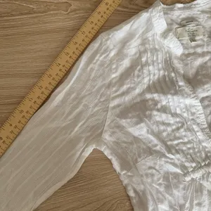 Abercrombie & Fitch Y2K Large Sheer Peasant Babydoll Top Boho Dainty Deep V Neck thumbnail 6