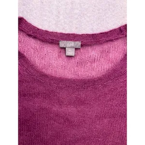J. Jill Sweater Women XL Magenta‎ Excellent Mohair Wool Blend Sheer Knit Top thumbnail 2
