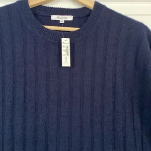 NWT Madewell Navy Ribbed Wool Blend Midi Sweater Dress Size Small thumbnail 5