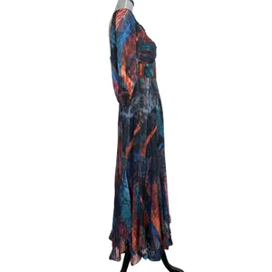 Anthropologie Hutch Twist Front Puff Sleeve Ruffle Hem Dress 4 Wedding Guest thumbnail 4
